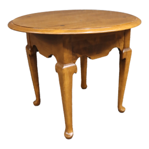 Ethan Allen Queen Anne Maple Oval Drop-Leaf Accent Table
