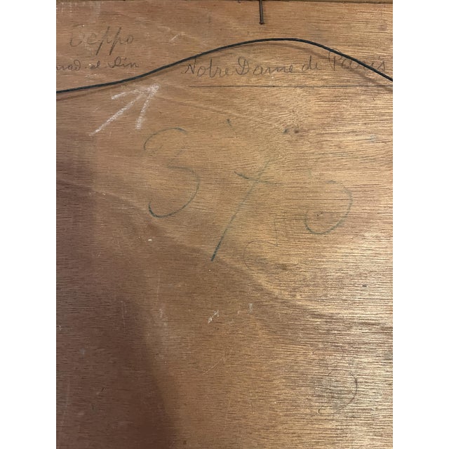 Antique Parisian Oil Painting of Notre-Dame on the Seine, C. 1914 — Signed Bonello, Gilt Frame For Sale - Image 4 of 7