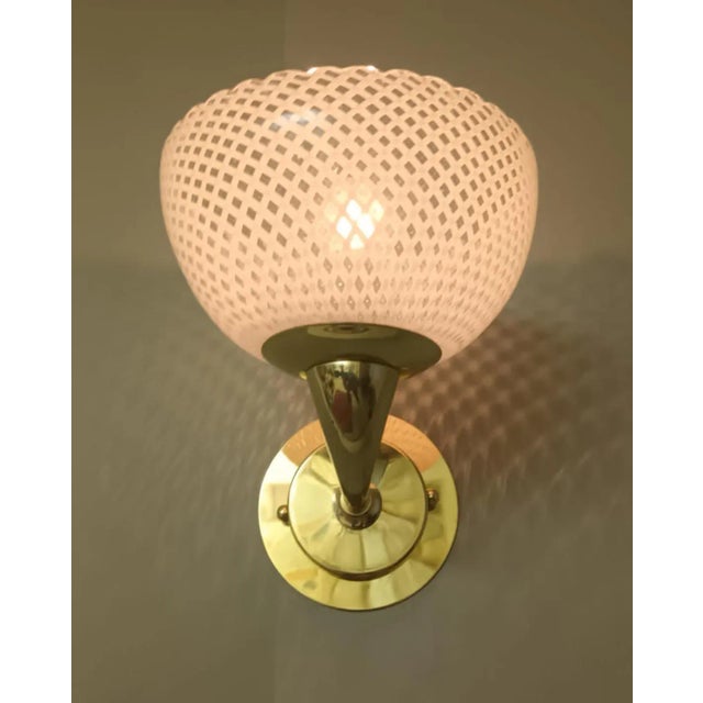 Gold 1950s Reticello Sconces, a Pair For Sale - Image 8 of 9