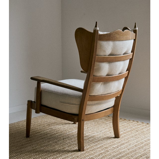 Mid-Century Modern Pair of Wood and Upholstered Armchairs, 1940s/50s, France For Sale - Image 3 of 17