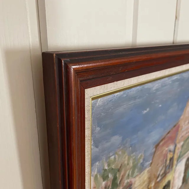 Blue 1963 Mid Century Swedish Modernist Oil Painting by Vidar Bäckman For Sale - Image 8 of 14