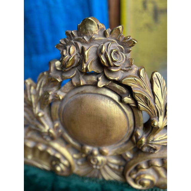 Textile Throne Sofa Settee Love Seat in Gold Leaf For Sale - Image 7 of 12