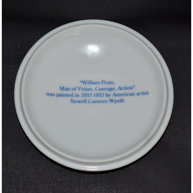 Vintage Tiffany & Co. Covered Porcelain Box William Penn Historical For Sale - Image 12 of 13