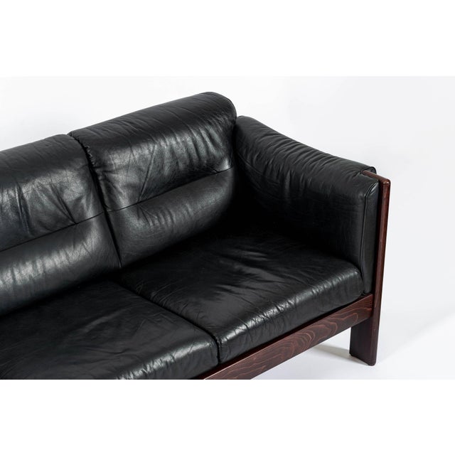 Mid Century Danish Black Leather Sofa in Style of Arne Norell For Sale - Image 10 of 14