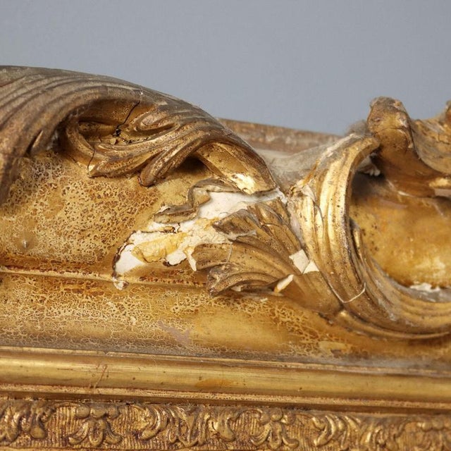 Brown Golden Gilded Wooden Mirror For Sale - Image 8 of 14