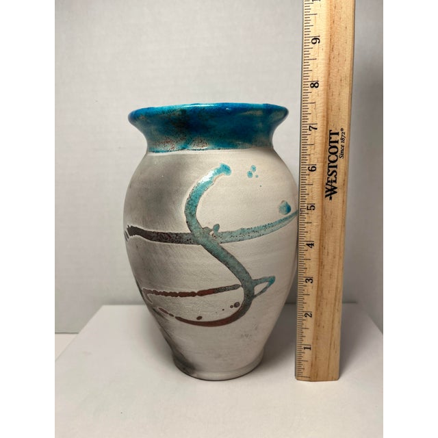 1990s 1993 Hand Crafted Ceramic Vase by James & Linda Haggerty For Sale - Image 5 of 6