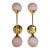 Pair of Modern Pink Pearl Murano Glass and Brass Sconces For Sale