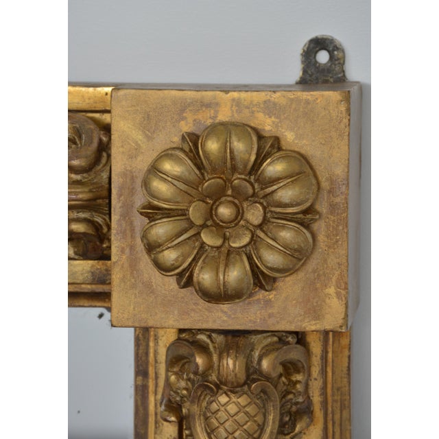 Gold Regency Gilded Overmantel Mirror with Lightly Foxed Glass For Sale - Image 8 of 17