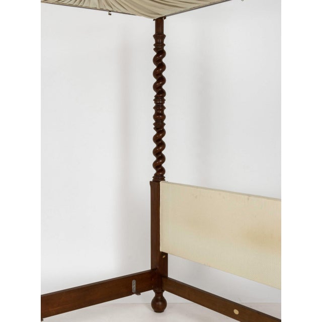 Baker Furniture Britannia Walnut Full-Size Four-Poster Canopy Bed Frame For Sale - Image 9 of 9