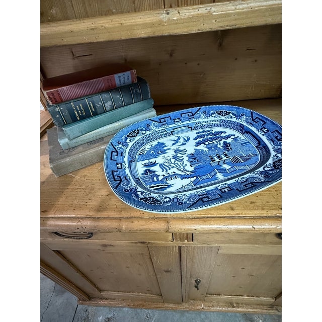 1900 Willow Delft Large Blue and White Platter For Sale - Image 9 of 9