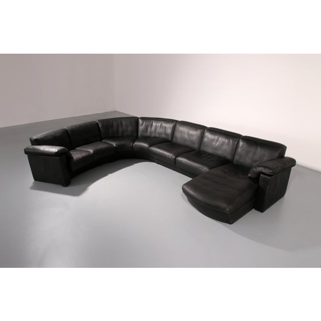 Modular Leather Sofa in Black from de Sede, 1980, Set of 7 For Sale - Image 13 of 13