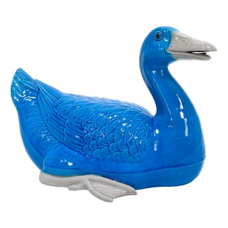 Large Duck Figurine in Chinese Porcelain, 1960s For Sale