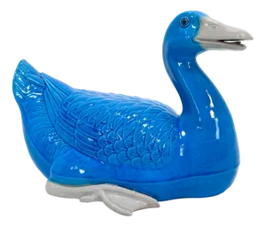 Large Duck Figurine in Chinese Porcelain, 1960s
