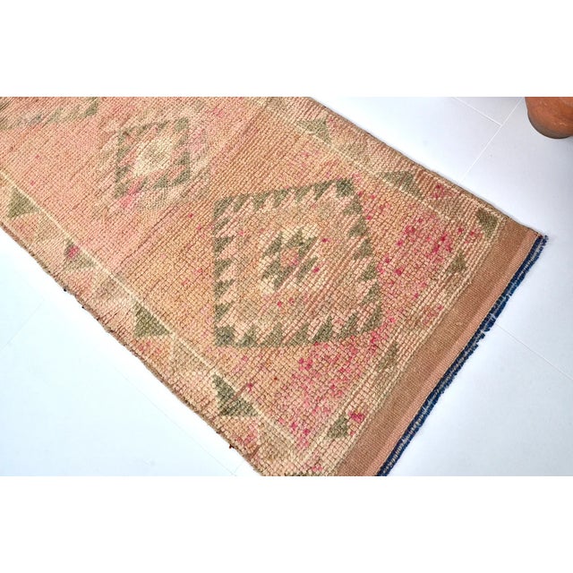 Vintage Earth Tones Oushak Runner For Sale - Image 9 of 10