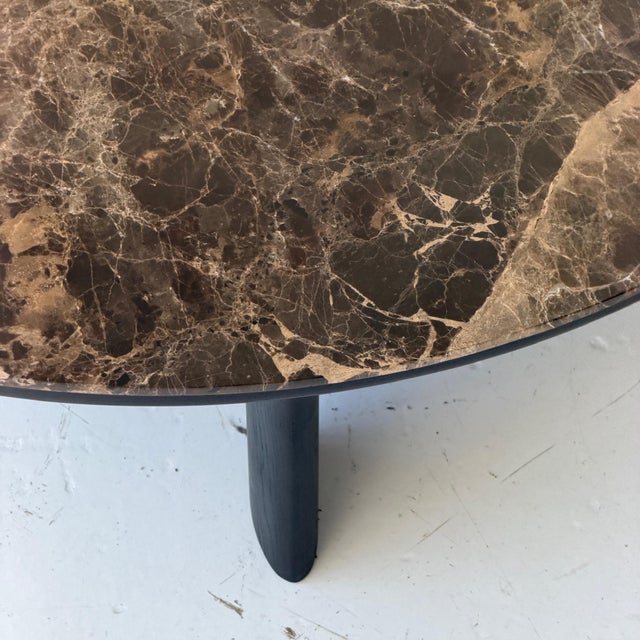 Ligne Roset Brown Marble Coffee Table Attributed to Ligne Roset For Sale - Image 4 of 6