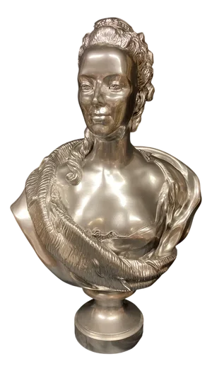 Jean-Baptiste Fournier, Silver Bust of Marie-Antoinette, 2000s, Resin