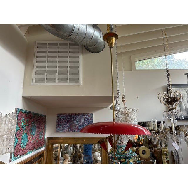 Italian Modern Enamel and Brass Pendant For Sale - Image 11 of 14