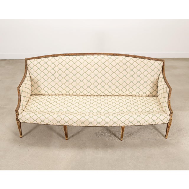 19th C. English Georgian Neoclassical Painted Cabriole Sofa For Sale - Image 15 of 18