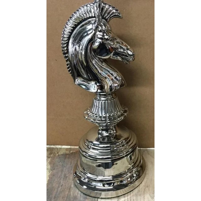 1930's Vintage Art Deco Horse Head Chrome Lamps- A Pair For Sale In Miami - Image 6 of 10