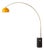 Iconic 95" Arc Floor Lamp - Weathered Brass, Mustard Shade, Black Marble Base For Sale