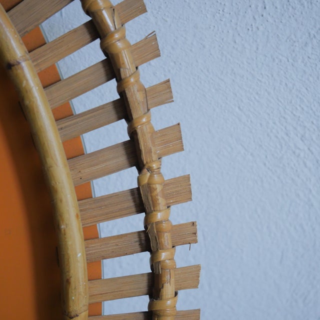 Large Italian Bamboo Mirror, 1960s For Sale - Image 11 of 13
