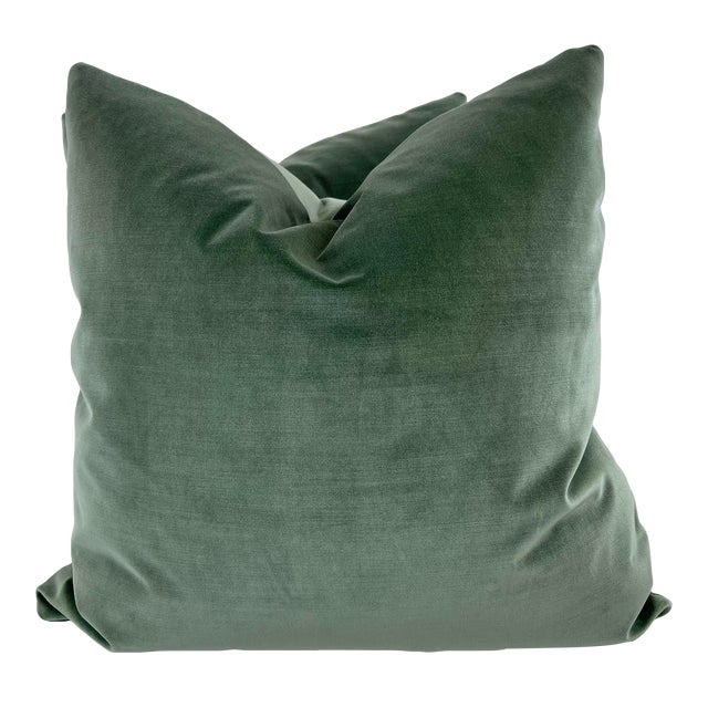 Sage Green Velvet 22" PIllowsA Pair Chairish