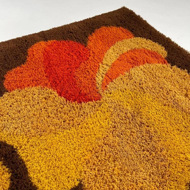Vintage Modernist German High Pile Rug in the style of Panton, 1970s For Sale - Image 12 of 14