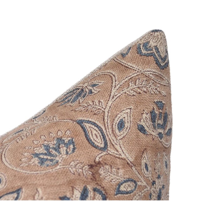 Not Yet Made - Made To Order Decorative Thick Linen Cushion Cover 20x20 Inch Block Printed Home Accent- Saraswati For Sale - Image 5 of 7