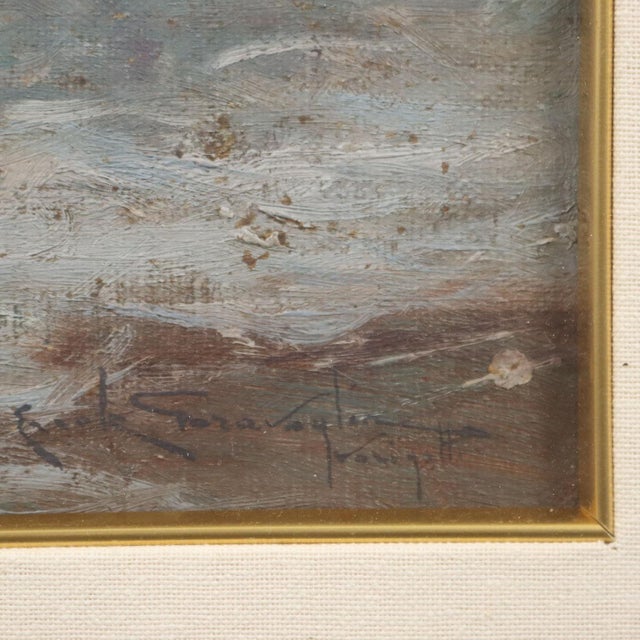 Ercole Garavaglia, Riviera di Ponente, Varigotti, 1900s, Oil Painting on Cardboard, Framed For Sale - Image 6 of 12