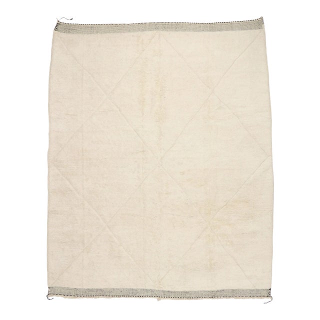 Organic Modern Beni Mrirt Moroccan Rug - 10'06 X 12'01 For Sale