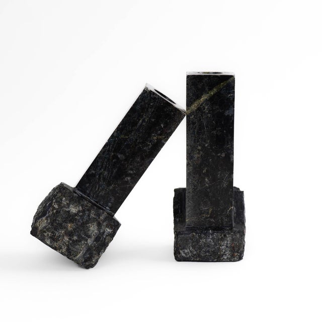 1970s Vintage Marble Sculptural Candleholders - A Pair For Sale - Image 5 of 12