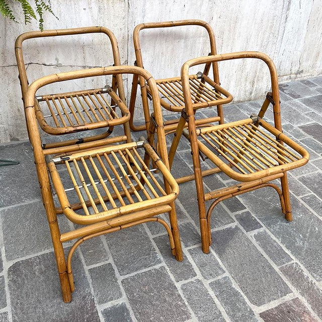 Bamboo Folding Chair from Dal Vera, Italy, 1950s For Sale - Image 9 of 17
