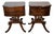 1920s Duncan Phyfe Mahogany Lyre Base Pair of Nightstands / Bedside Tables For Sale