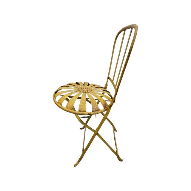 Metal French Art Deco Sunburst Garden Chair by Francois Carre for Le Corbusier For Sale - Image 7 of 9