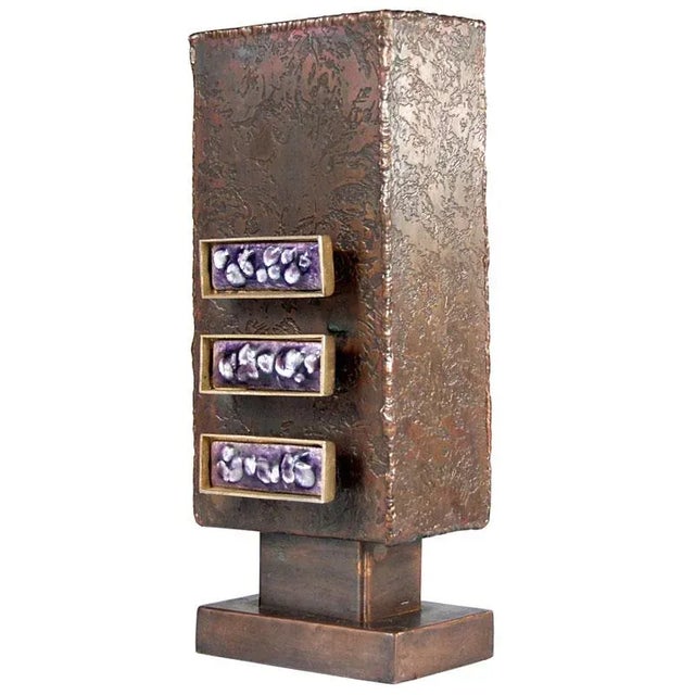 Brutalist Copper Vase For Sale - Image 4 of 11