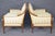 1950s Fine Pair Carved Walnut French Louis XVI Square Back Bergere Chairs For Sale - Image 5 of 12
