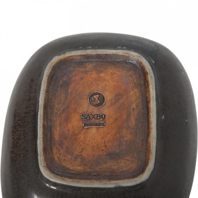 Oval Bowl in Reddish Brown Glaze from Saxbo For Sale - Image 5 of 6