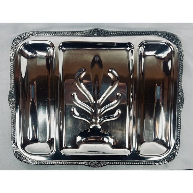 American Well & Tree Silver Plated Rectangular Serving Tray by Sheridan Silver Company For Sale - Image 3 of 11