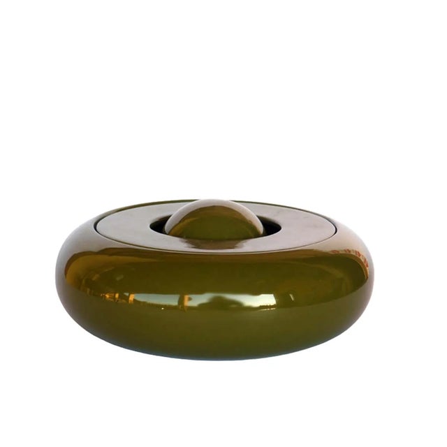 Ceramic Space Age Italian Green Ceramic Ashtray, 1960s For Sale - Image 7 of 7