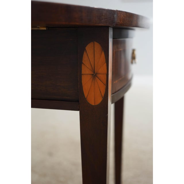 Pair of Mahogany Federal Style Inlaid Drop Side Pembroke Tables For Sale - Image 17 of 18