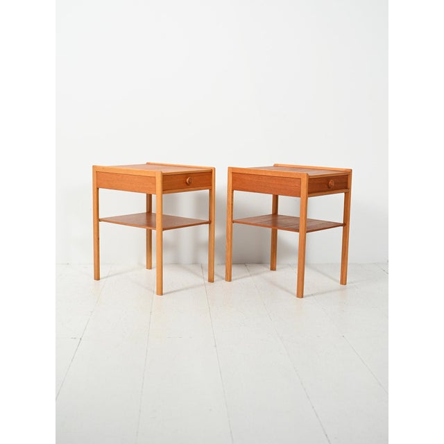 Scandinavian Teak Bedside Tables, 1960s, Set of 2 For Sale - Image 4 of 13