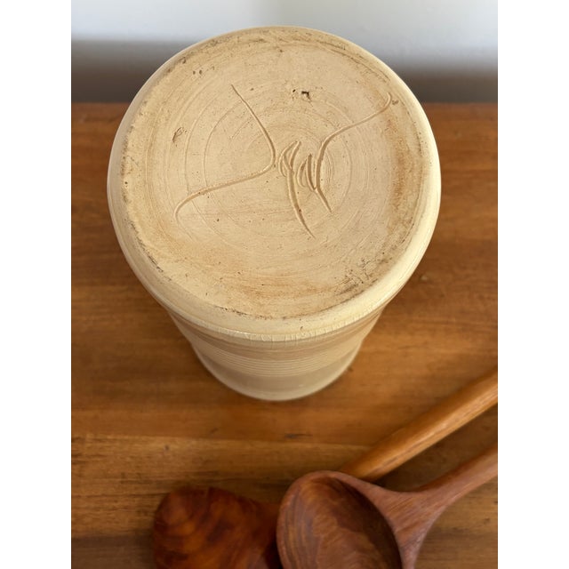 Late 20th Century Studio Pottery Utensil Holder, Signed by Artisan For Sale - Image 9 of 10