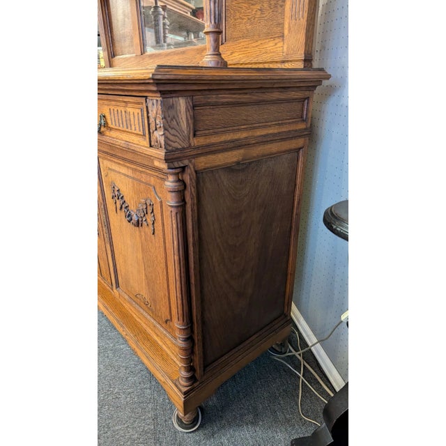 Victorian French Oak Hunt Cabinet For Sale - Image 3 of 12