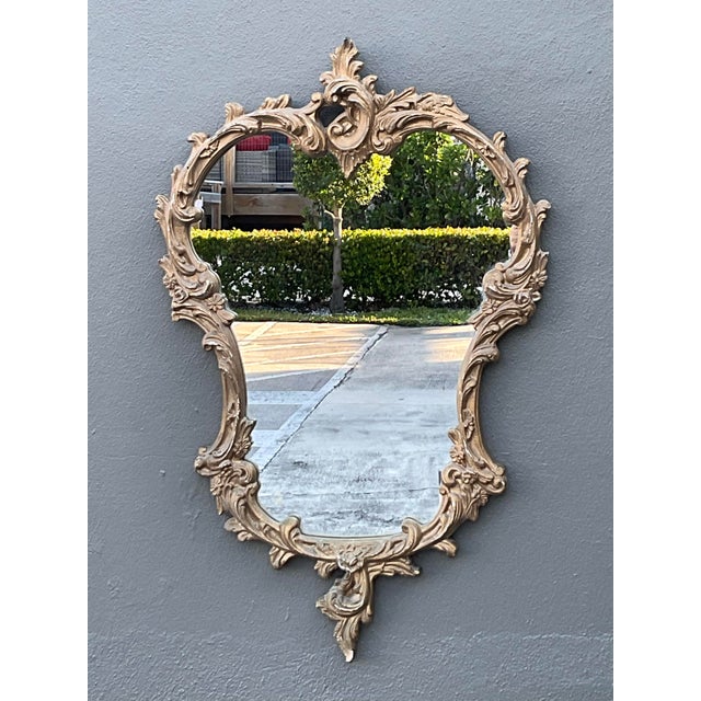 Wood Vintage Gilt Carved Wood Mirror For Sale - Image 7 of 12