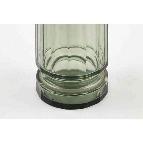 Vintage Art Deco Green Glass Vase, Art Glass, Europe, 1940s Design, 1920s, Glass For Sale - Image 4 of 5