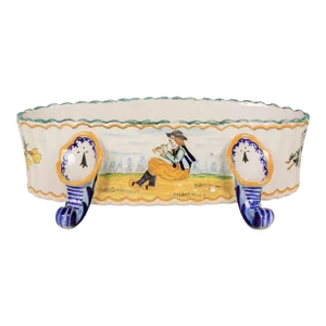 Henriot Quimper Footed Faience Jardiniere