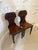 Pair of antique regency quality carved mahogany hall chairs having a quality carved mahogany shaped back, solid mahogany...