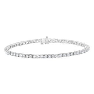 IGI Certified 8.0 Cttw Diamond 14K White Gold Classic 7��� Tennis Bracelet (H-I Color, I1-I2 Clarity) For Sale