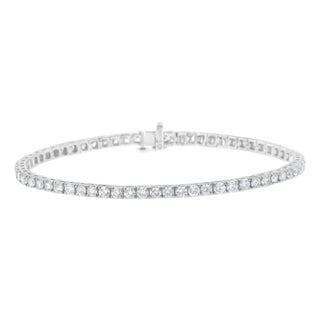 IGI Certified 8.0 Cttw Diamond 14K White Gold Classic Tennis Bracelet For Sale