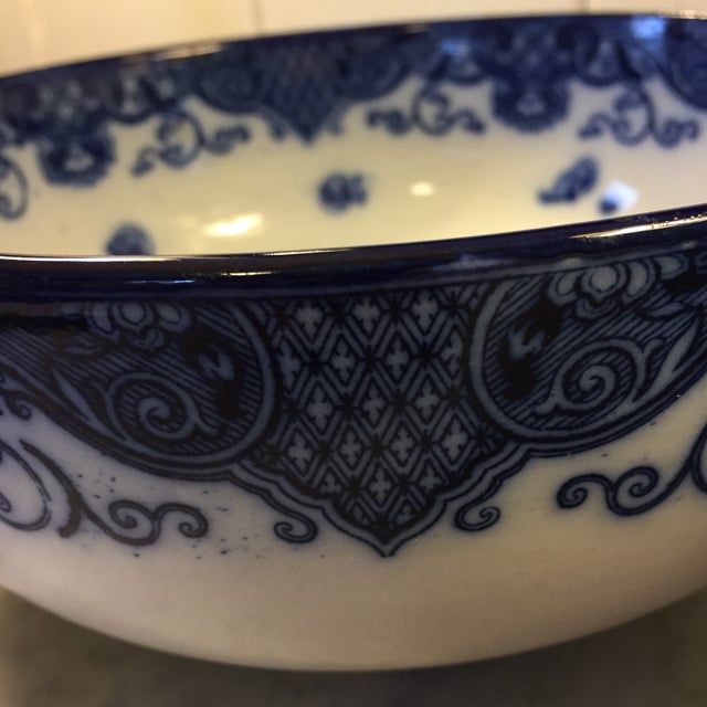 Royal Blue Pair of Antique Blue and White Dragon Bowls Royal Doulton, England, Oyama Pattern For Sale - Image 8 of 12